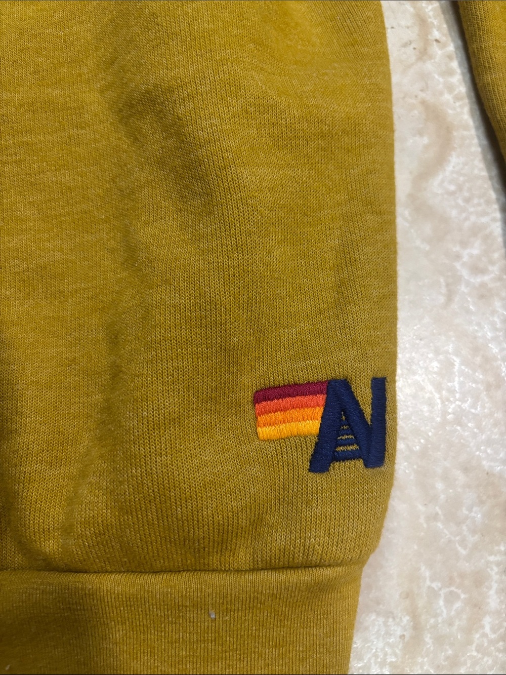 Aviator Nation Mustard Yellow Heart Pullover Sweatshirt Size Small - Picture 4 of 5